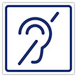 Визуальная пиктограмма «Доступность для инвалидов по слуху», ДС84 (пленка, 150х150 мм)